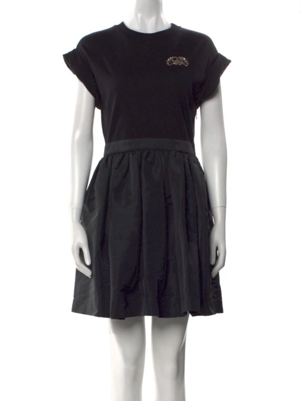 Alexander McQueen Black Pleated A-Line mini dress